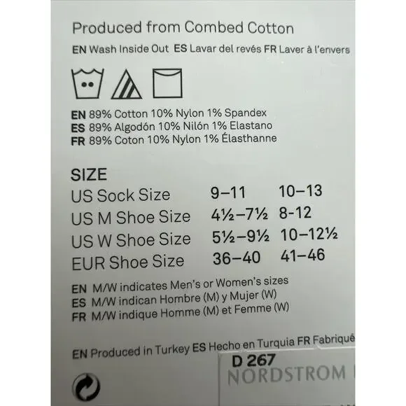 NWT Happy Socks Mens Size 8-12 Multi Stripe Liner Socks Combed Cotton 1 Pair $12 - Picture 2 of 2